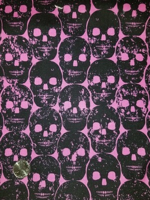 Numb Skulls  Pink/Black Cotton Print Mask