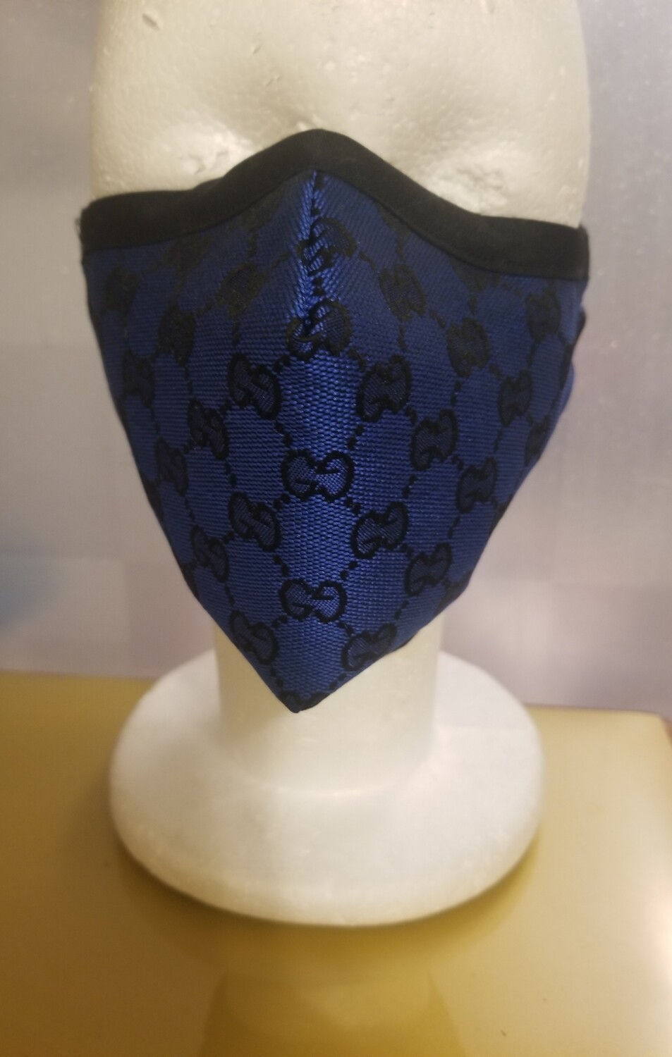 Authentic Gucci Cobalt Blue Jacquard Mask