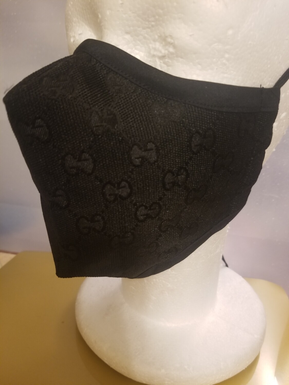 Authentic Gucci Black on Black Logo Jacquard Mask