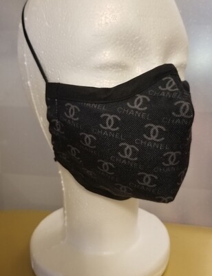 Chanel Charcoal w/Gray Logo Print Mask