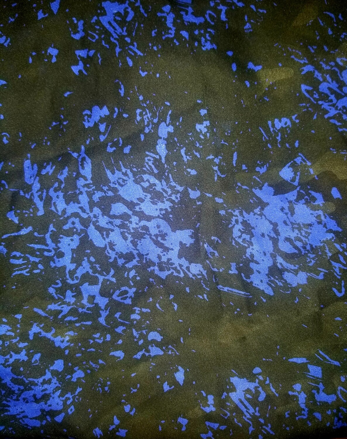 Black and Blue Silk Splotch Print Mask