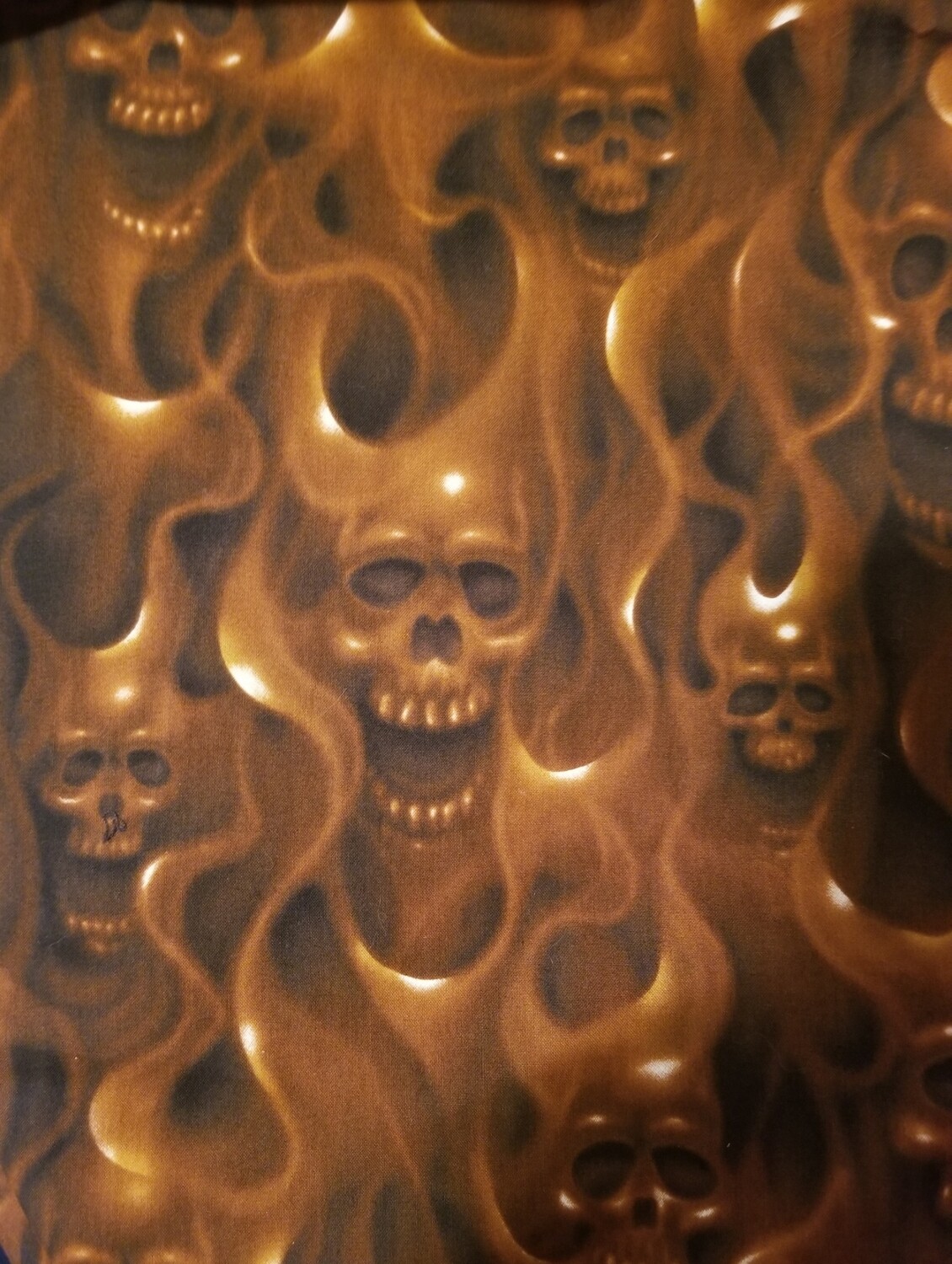 Alexander Henry Vintage &quot;Skulls On Fire&quot; in Rust, Mask