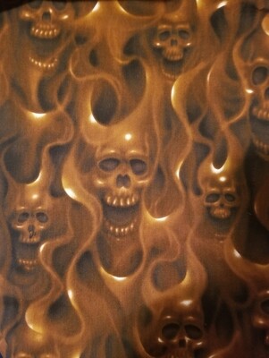 Alexander Henry Vintage &quot;Skulls On Fire&quot; in Rust, Mask