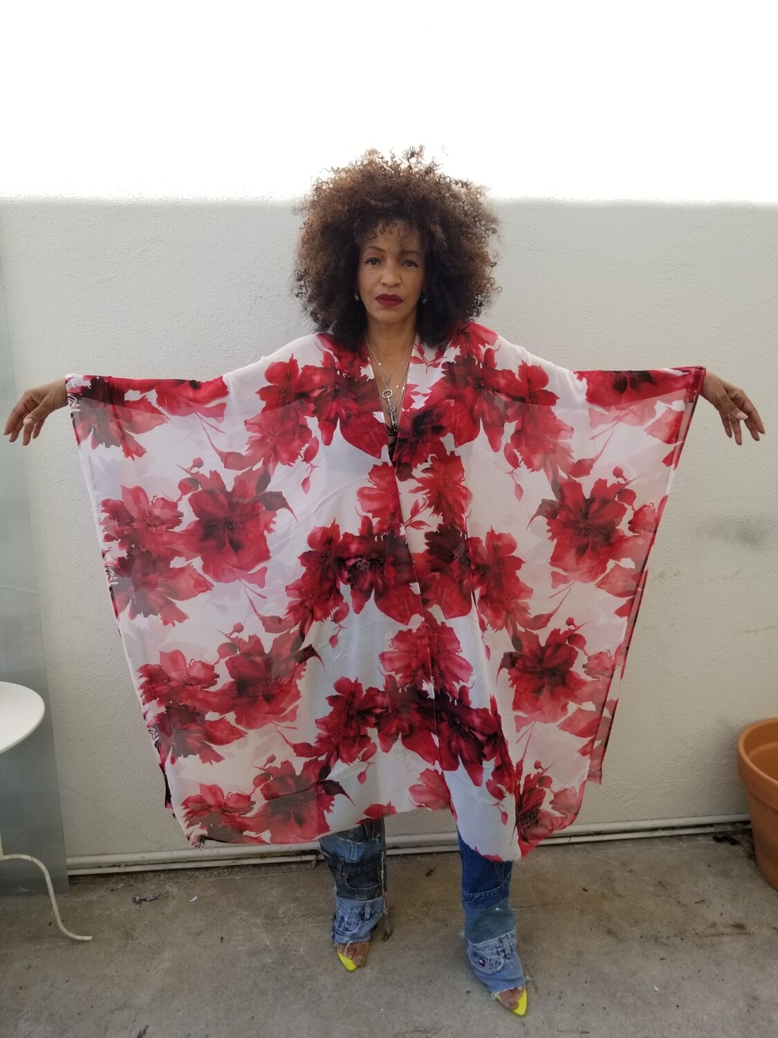 Symmetry &quot;Flower Splash&quot; in Red Caftan