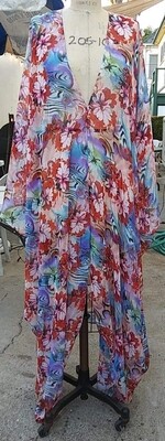 Symmetry &quot;Gerber Daisies Zebra&quot; Caftan
