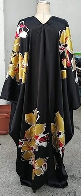 Symmetry Charmuese Gold Flower Print Caftan