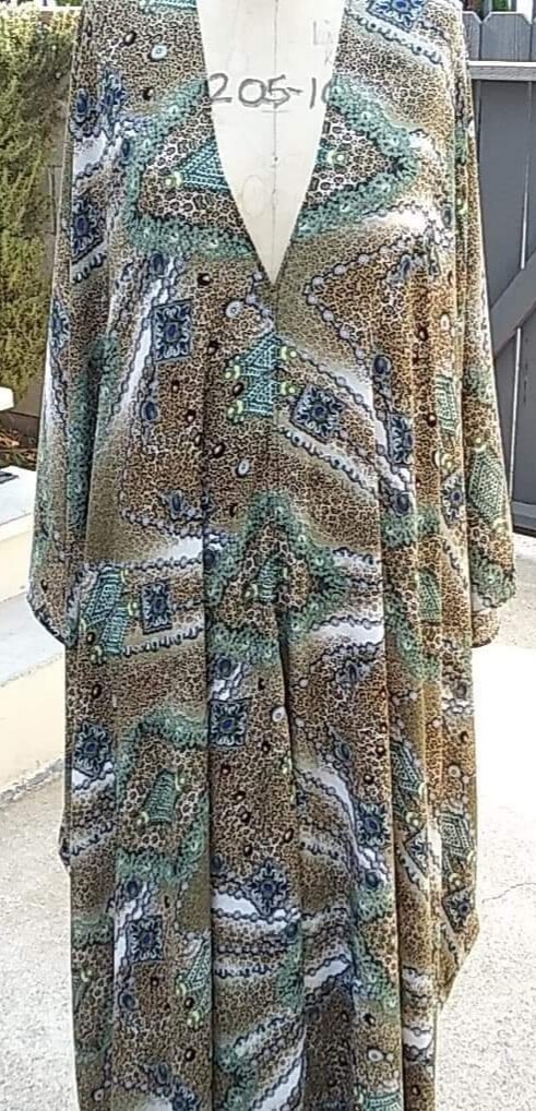 Symmetry Bejeweled Leopard Print Caftan
