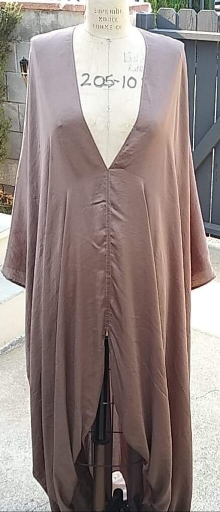 Symmetry Taupe Charmuese Caftan