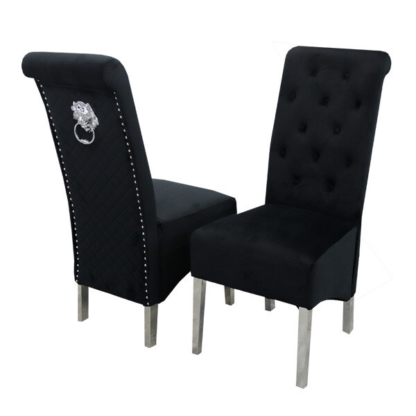 Amelia Chair (Quilted Back, Lion Knocker)