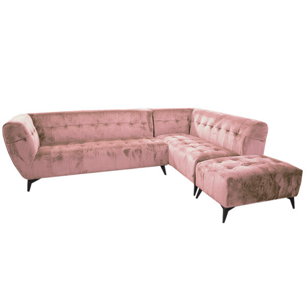 Romeo Corner Sofa - Pink Velvet