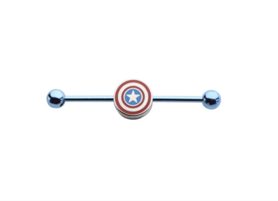 Piercing cartilaj ureche Captain America