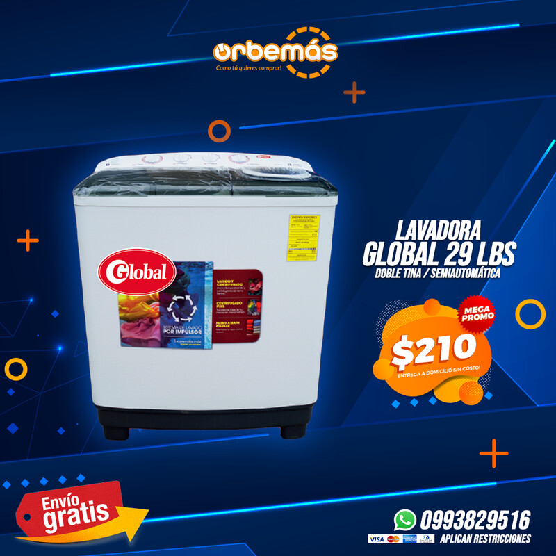 LAVADORA GLOBAL semi automatica 13Kg
