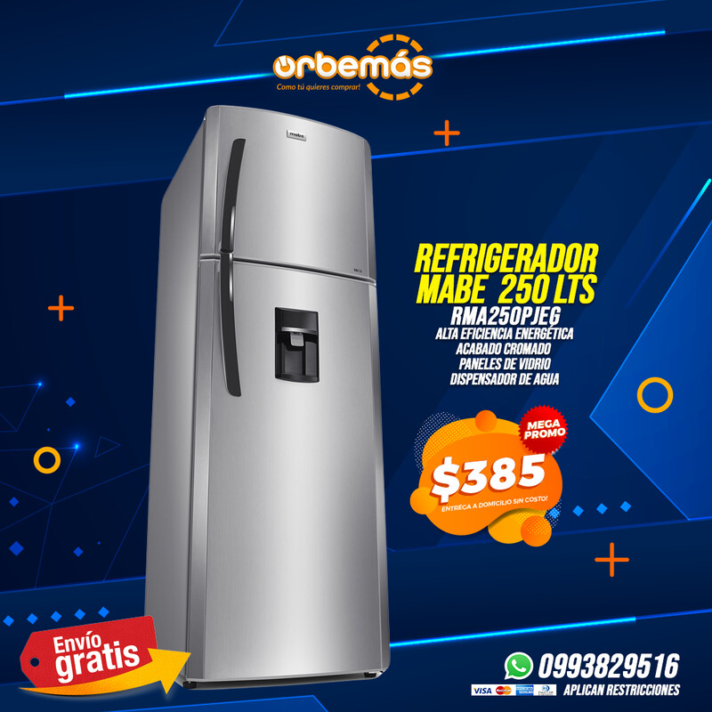 Refrigeradora MABE RMA250FYEU CROMA 250 litros