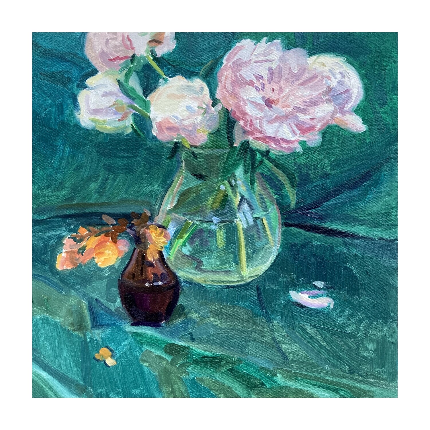 Peonies and Begonias   oil on canvas  16