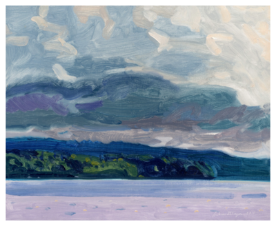 John Schmidtberger Clearing Sky, Lake Winnisquam oil on canvas 11"x14"