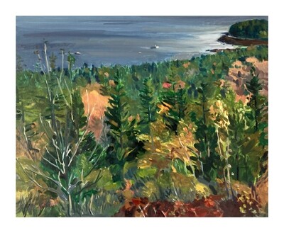 The Bay from Pigeon Hill   oil on canvas