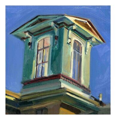 Cupola on the Apgar Mansion  oil on linen 10"x10"