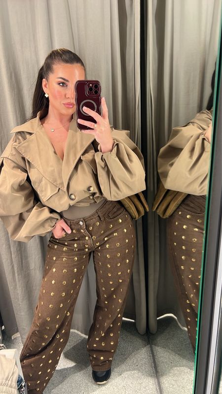 Nova Jeans stud Denim mint