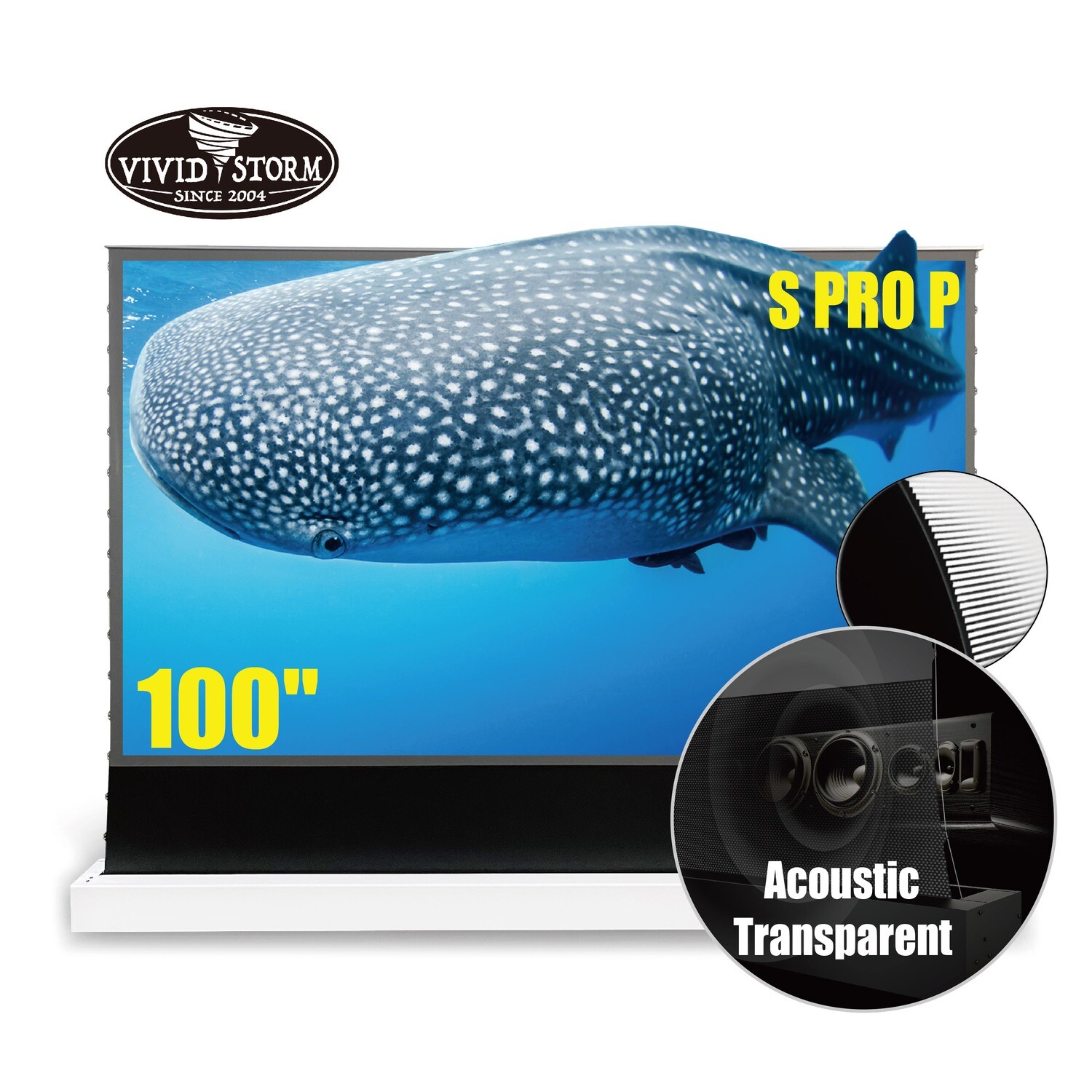 Vividstorm S Pro 100 inch Electric Tensioned Acoustically Transparent Screen