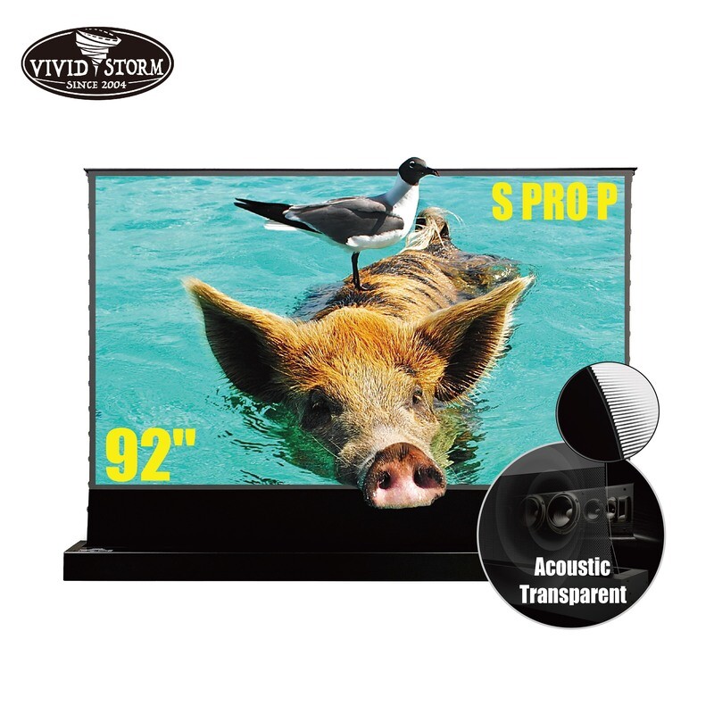 Vividstorm S Pro P 92 inch Electric Tensioned Acoustically Transparent Screen (Black)
