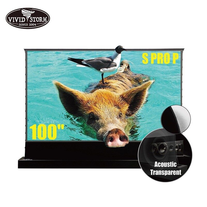 Vividstorm S Pro P 100 inch Electric Tensioned Acoustically Transparent Screen (Black)