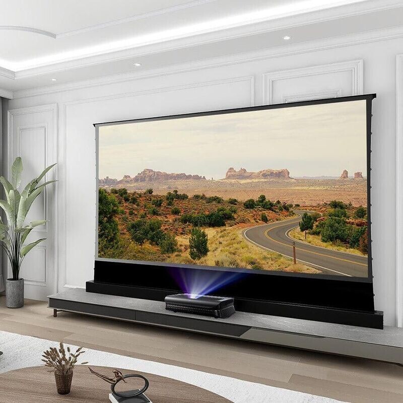 AWOL VISION LTV-3500 Pro + Vividstorm S Pro 100" Electric Tab-Tensioned Floor Screen