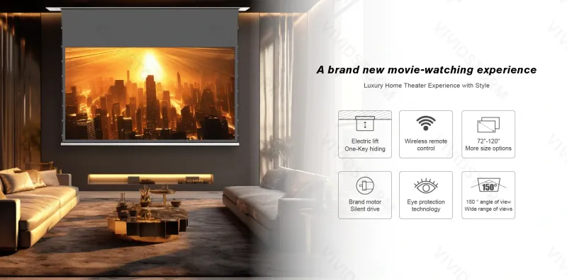 Vividstorm Phantom 92" Recessed In-Ceiling Motorized UST ALR Screen (White)