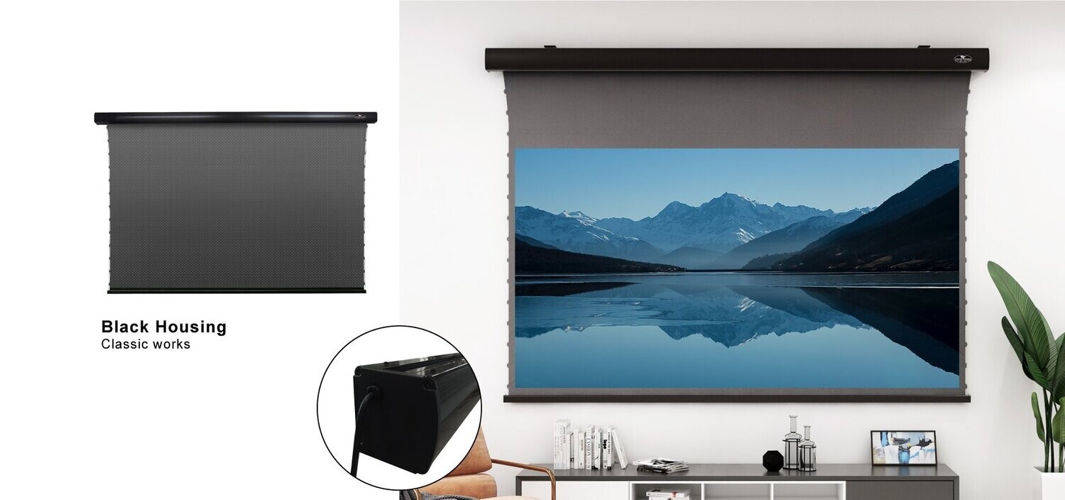 Vividstorm ALR P 100 Vividstorm ALR P 100" Slimline Tension Screen Obsidian Long Throw Acoustic Transparent (White)