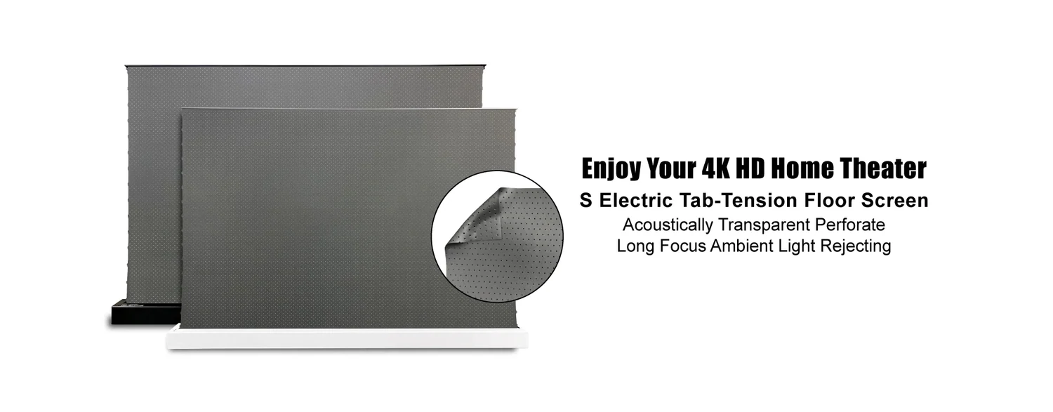 Vividstorm S ALR P Electric Tension Floor Screen Obsidian 120 Vividstorm S ALR P Electric Tension Floor Screen Obsidian 120" - Acoustic Transparent