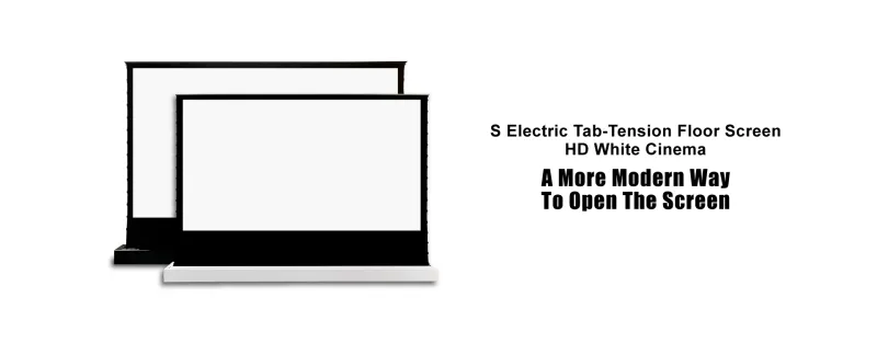 Vividstorm 110" S White Electric Tension Floor Screen (White Case)