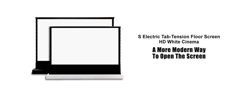 Vividstorm S White Cinema 72"  Electric Tension Floor Screen (White Case)
