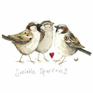 Alex Clark Sociable Sparrows- Greeting Card