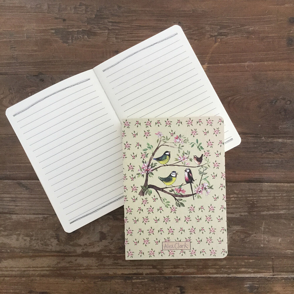 Alex Clark Garden Birds Naked Spine Notebook