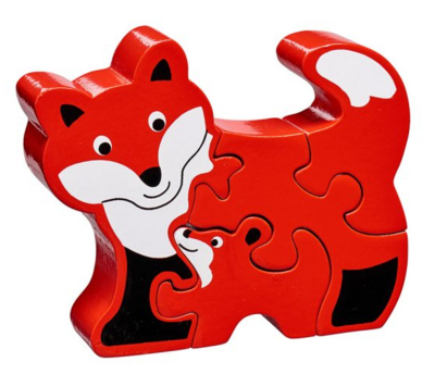Lanka Kade Fair Trade Wooden Fox &amp; Cub Jigsaw