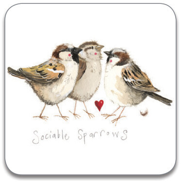 Alex Clark Sociable Sparrows Birds Coaster