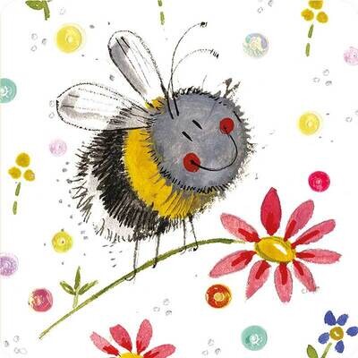 Alex Clark Bee and Flowers Coaster