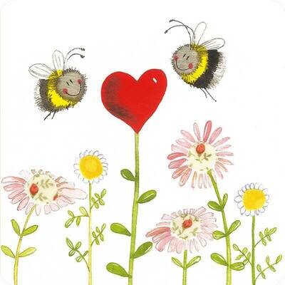 Alex Clark Bees and Heart Coaster