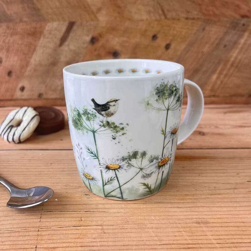 Alex Clark Wren and Cow Parsley Mug