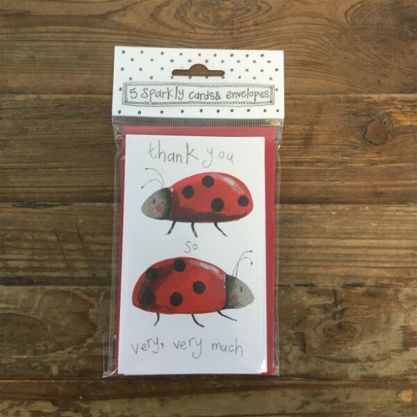Alex Clark Notelets (5 Pack), Type: Thank You Ladybird