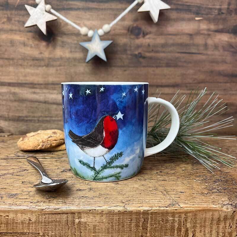 Alex Clark Robin and Star Christmas Mug