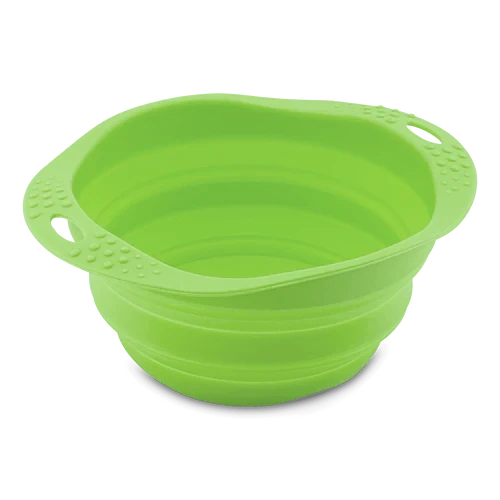 Collapsible Green Travel Dog Bowl