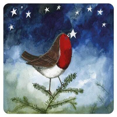 Alex Clark Robin and Star Christmas Coaster