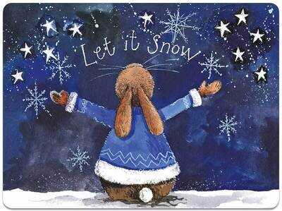 Alex Clark Let It Snow Rabbit Christmas Placemat