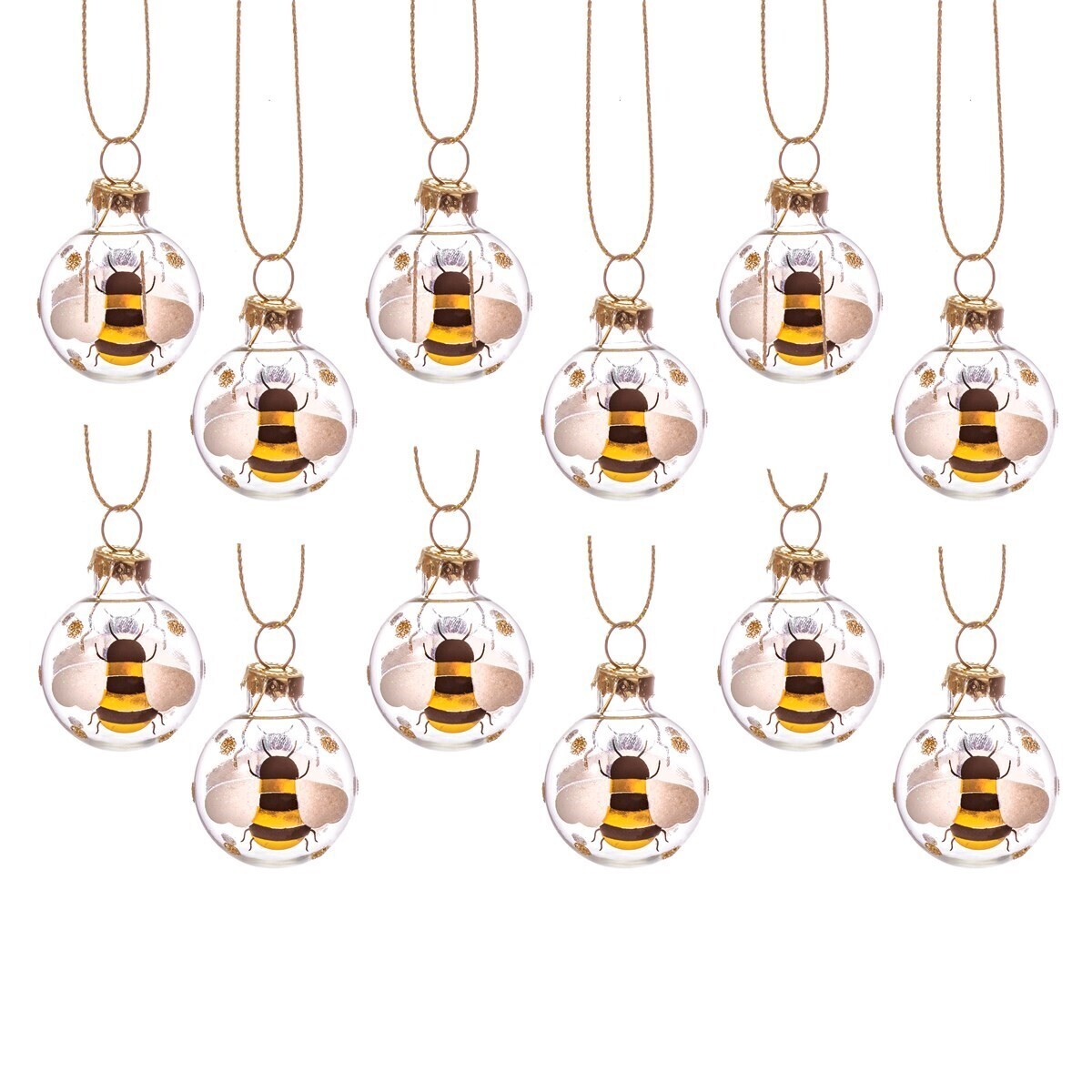 Mini Bee Baubles Set of 12