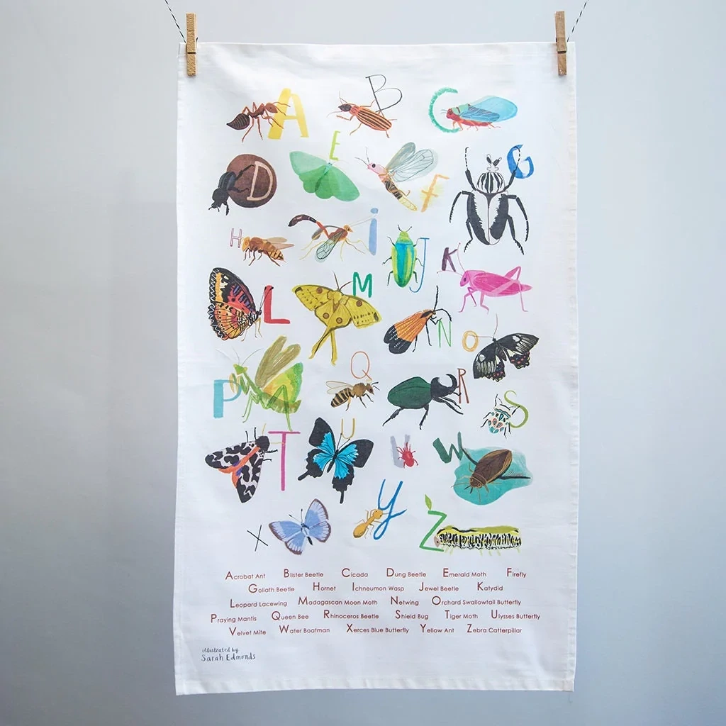 Sarah Edmonds Insect Alphabet Tea Towel