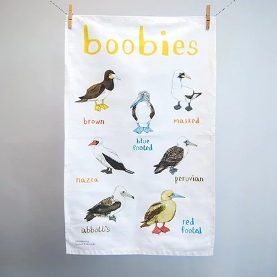 Sarah Edmonds Boobies Tea Towel