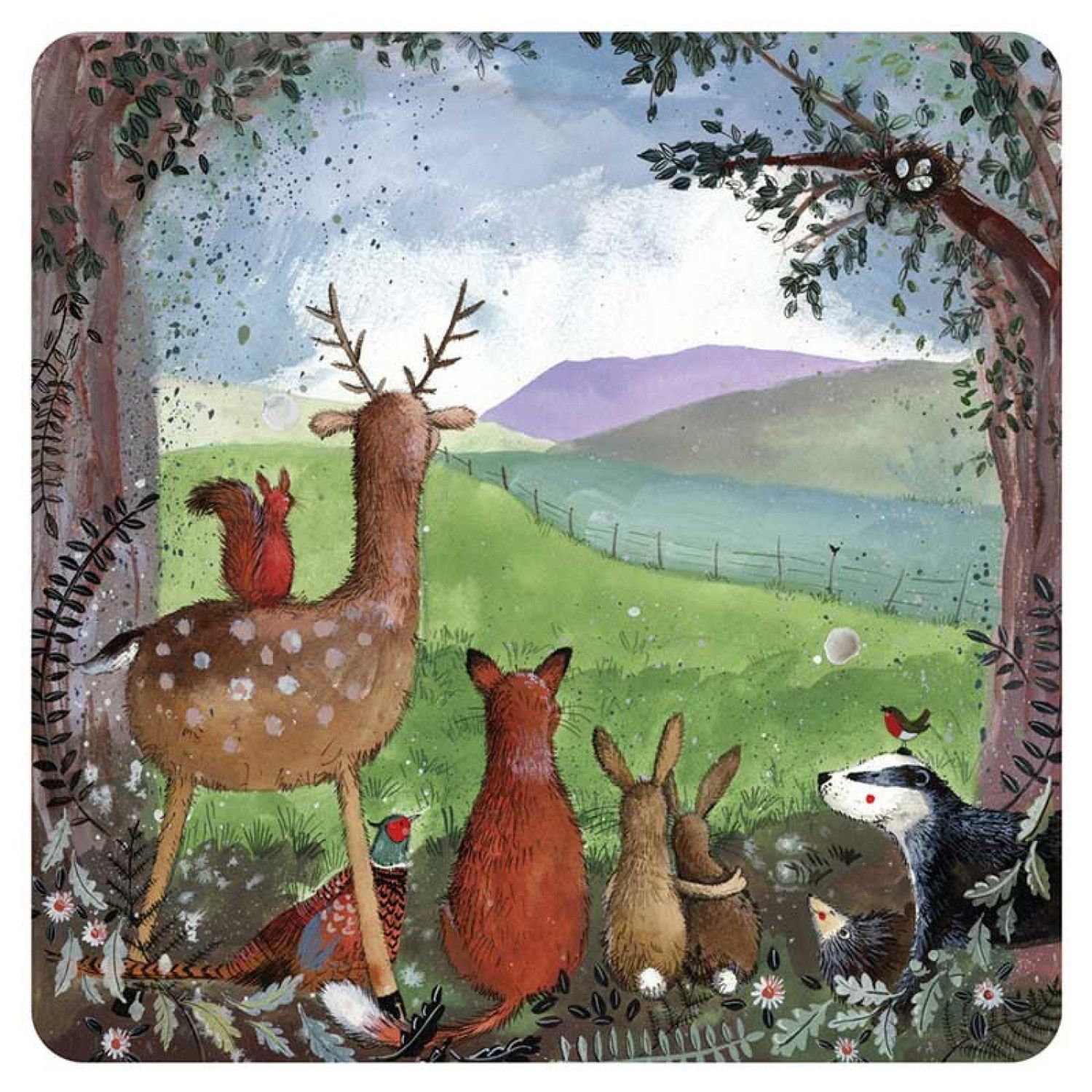 Alex Clark Assorted Forest Friends Coaster