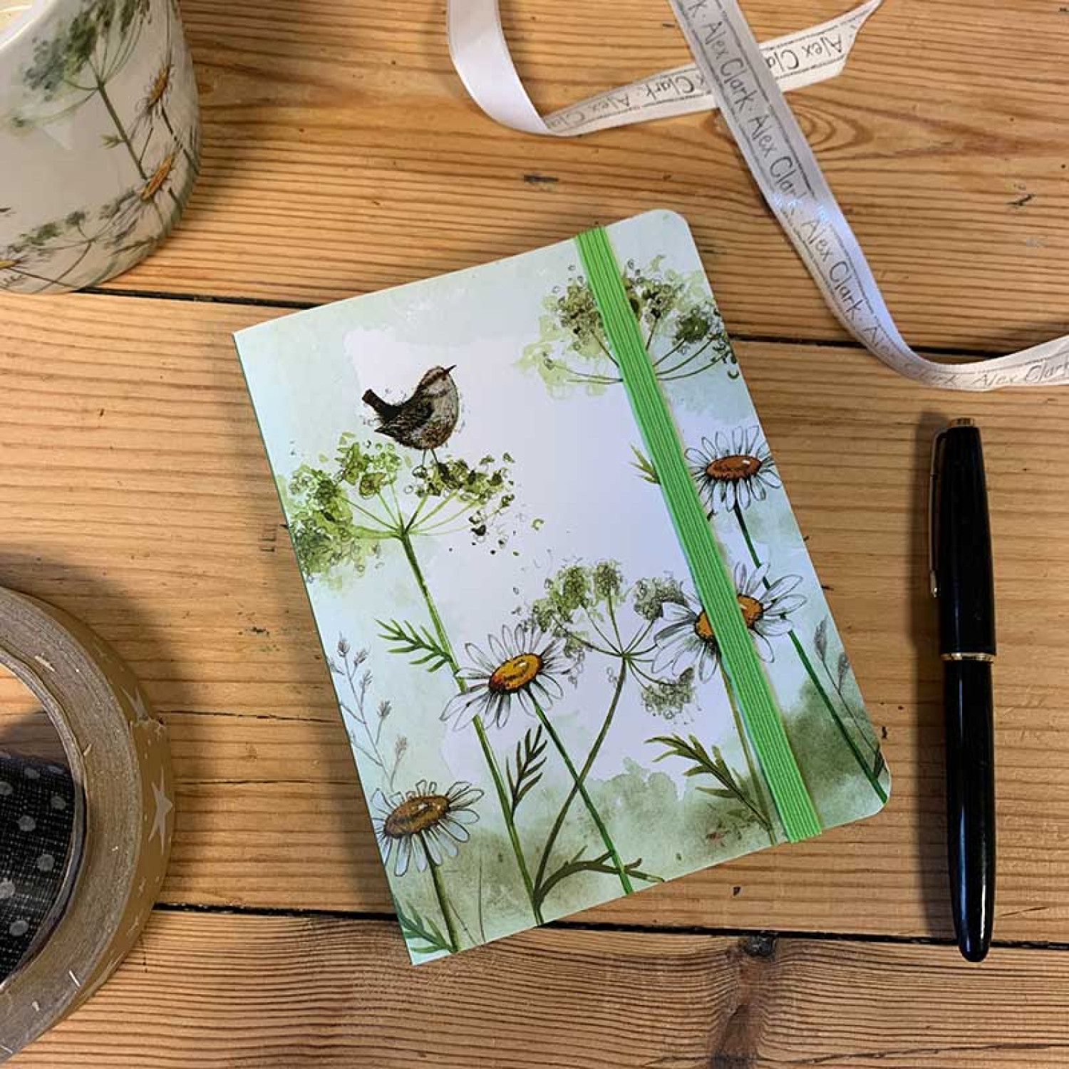 Alex Clark Wren &amp; Daisies Small Chunky Notebook
