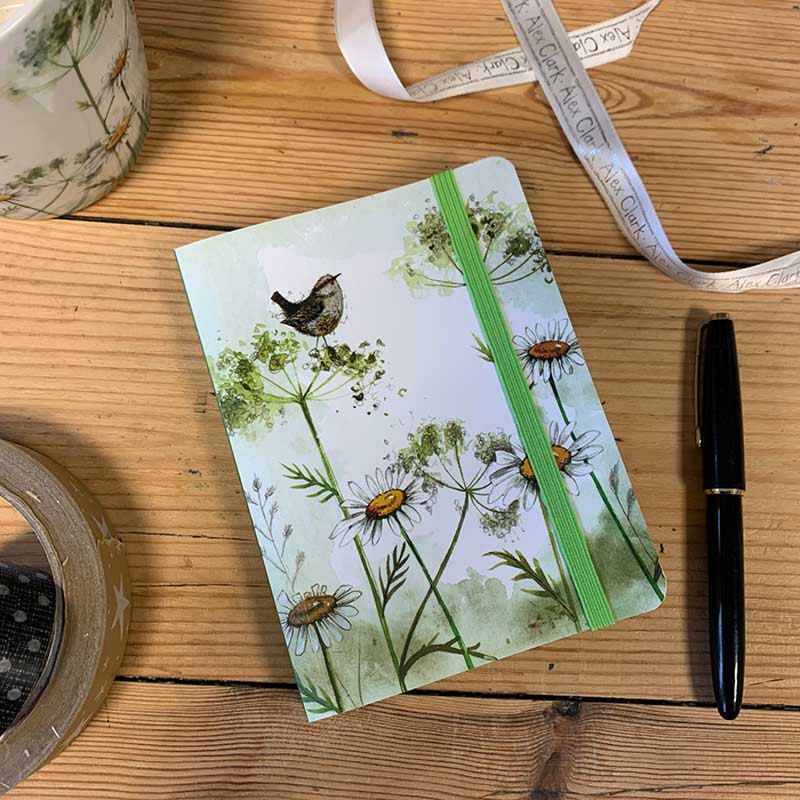 Alex Clark Wren &amp; Daisies Small Chunky Notebook
