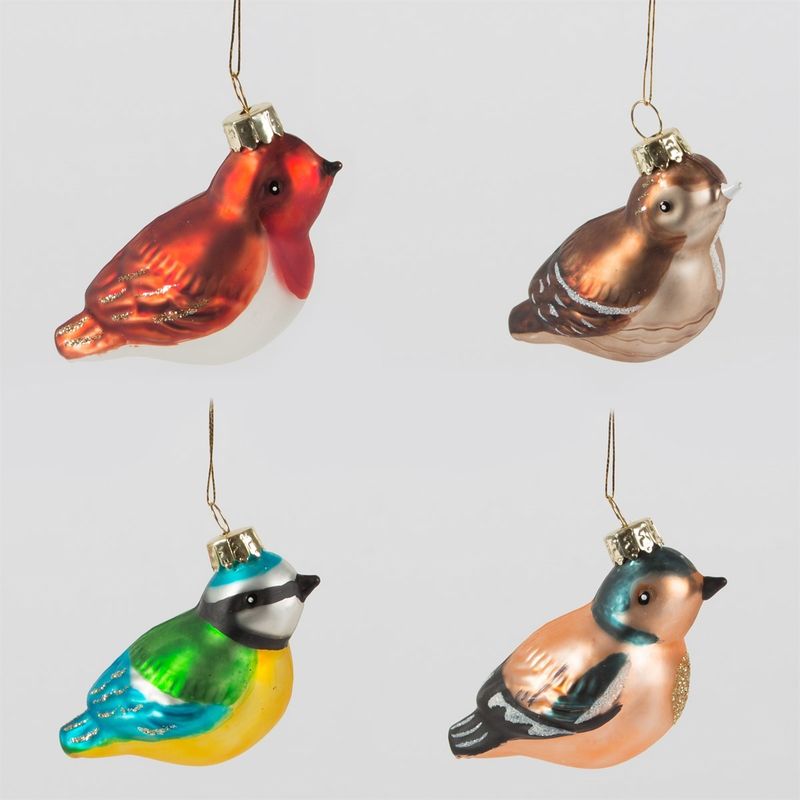 Assorted British Birds Shaped Christmas Bauble